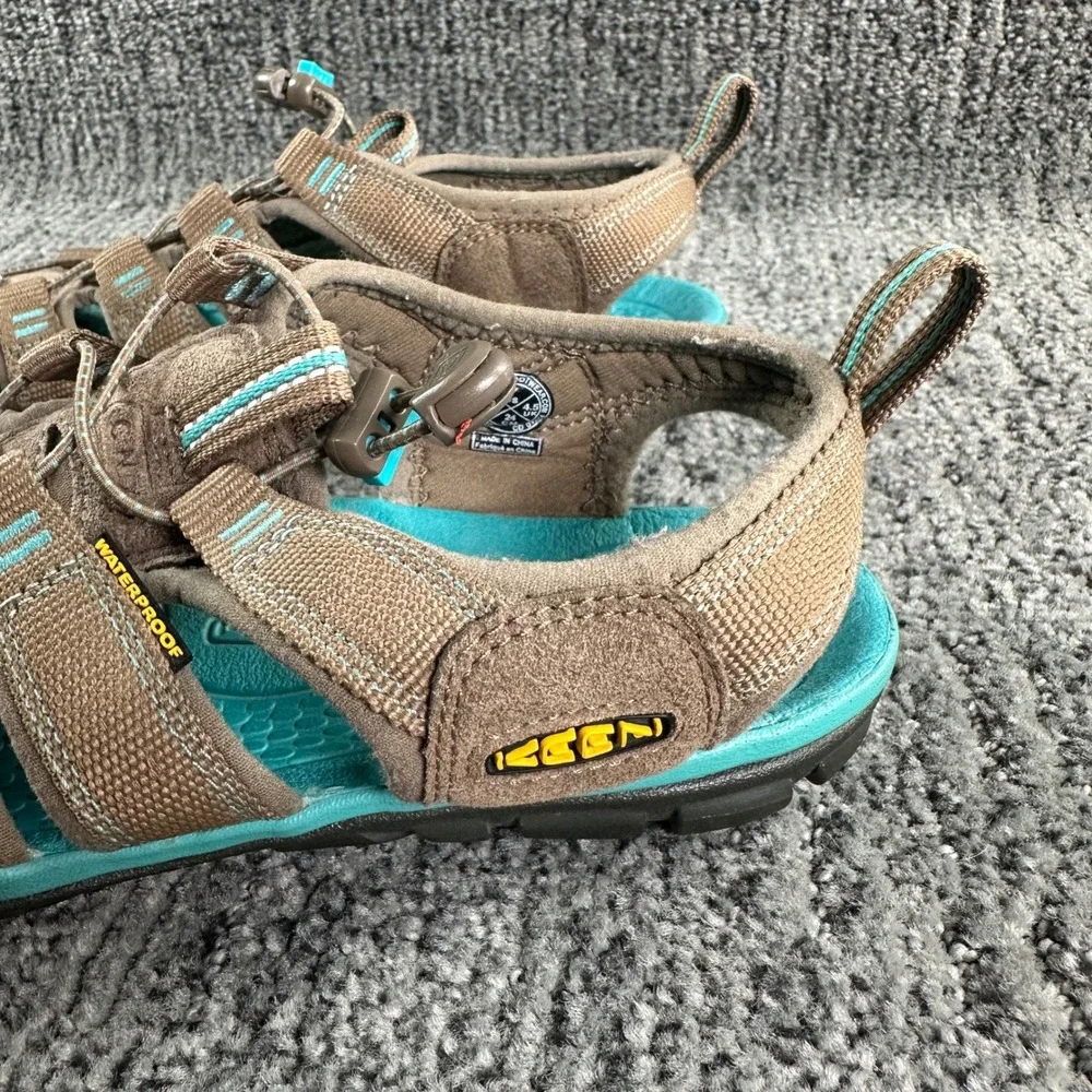 Keen Clearwater CNX Womens 7 Brown Turquoise Waterproof Hiking Sandals 1010997